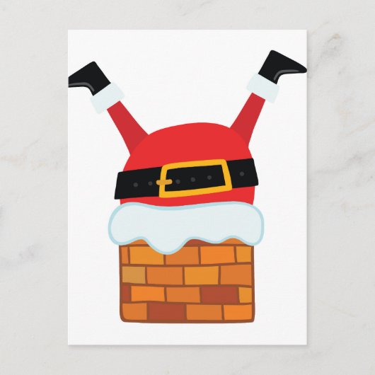 Aufwärts-Santa Feiertagspostkarte (Vorderseite)