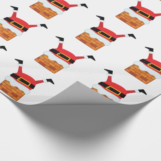Aufwärts-Santa Geschenkpapier (Ecke)