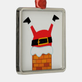 Aufwärts-Santa Silbernes Ornament (Rechts)