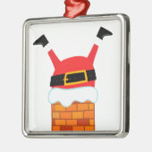 Aufwärts-Santa Silbernes Ornament (Links)