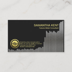 Aufwärtstrend Metal Futures Aktienkurve Visitenkarte