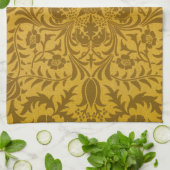 Aufwendiges goldenes Blumenmuster mit symmetrische Geschirrtuch (Gefaltet)