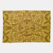 Aufwendiges goldenes Blumenmuster mit symmetrische Geschirrtuch (Horizontal)
