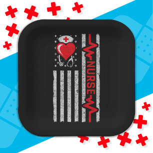 Aufwertung der amerikanischen Flagge Hero Heart Li Pappteller
