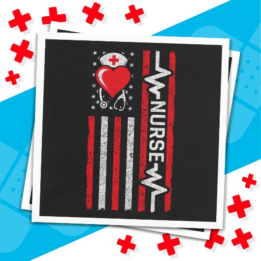 Aufwertung der amerikanischen Flagge Hero Heart Li Serviette