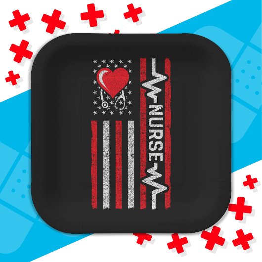 Aufwertung der US-amerikanischen Flagge Hero Life  Pappteller