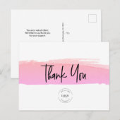 Aufwertung des Geschäftskunden rosa Pinselstrich Postkarte (Vorne/Hinten)