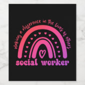 Aufwertung und Abschluss der Sozialarbeiter Weinetikett (Einzelnes Label)