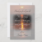 Aufwertung von "Ocean Sunset Pastor" Dankeskarte (Rückseite)