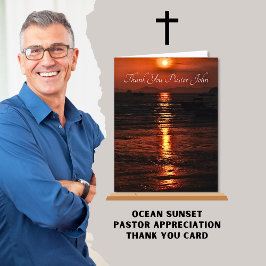 Aufwertung von "Ocean Sunset Pastor" Dankeskarte