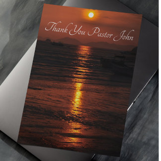 Aufwertung von "Ocean Sunset Pastor" Dankeskarte