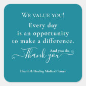 Aufwertungswoche Monat Bulk Quadratischer Aufkleber (Vorderseite)