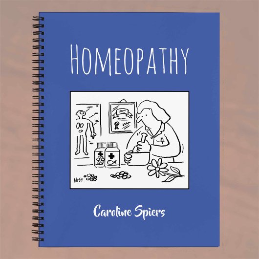 Aufzeichnungen über Homöopathien mit dem Namen des Notizblock