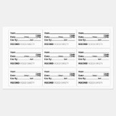 Aufzeichnungen über Lebensmittelsicherheitsdaten Etiketten (Blatt)