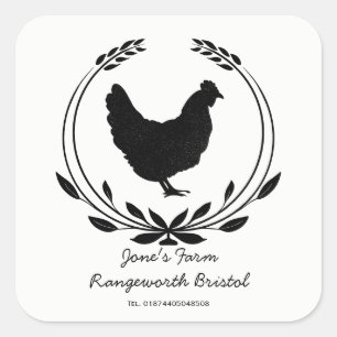 Aufzuchtbetrieb für Eierkarton mit eigener Sorte F Quadratischer Aufkleber