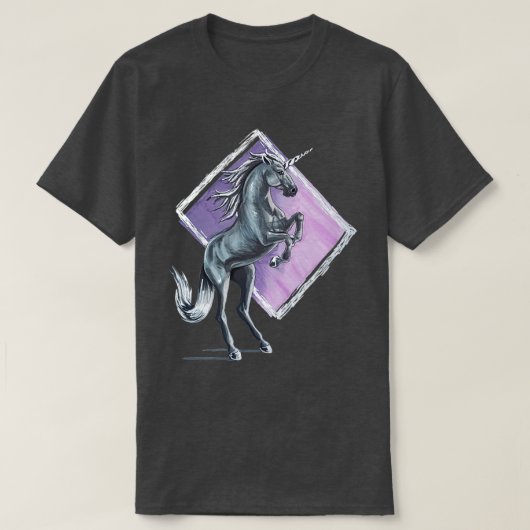 Aufzuchten weißer Einhorn T-Shirt (Design vorne)