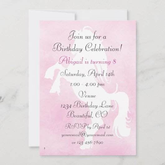 Aufzuchtpferd Einladung (Rückseite)