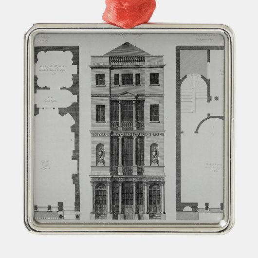 Aufzug des britischen Cafés Silbernes Ornament (Vorne)