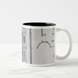 Aufzug des britischen Cafés Zweifarbige Tasse