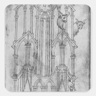 Aufzug des Turms von Laon-Kathedrale Quadratischer Aufkleber