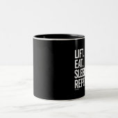 Aufzug essen Schlaf-Wiederholung -   Zweifarbige Tasse (Mittel)