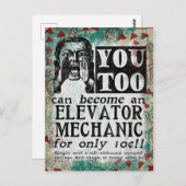 Aufzug Mechanische Postkarte - Funny Vintag Retro (Vorne/Hinten)
