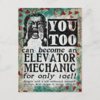 Aufzug Mechanische Postkarte - Funny Vintag Retro