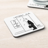 Aufzug oder Aufzug in einem Cartoon am Hauptsitz d Getränkeuntersetzer (Linke Seite)