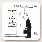 Aufzug oder Aufzug in einem Cartoon am Hauptsitz d Getränkeuntersetzer (Vorderseite)