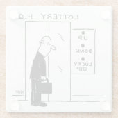 Aufzug oder Aufzug in einem Cartoon am Hauptsitz d Glasuntersetzer (Rückseite)