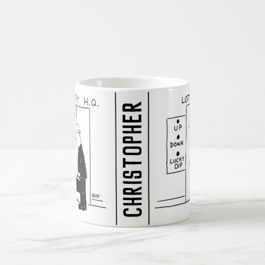 Aufzug oder Aufzug in einem Cartoon am Hauptsitz d Kaffeetasse (Mittel)