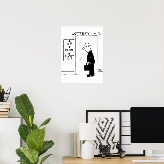 Aufzug oder Aufzug in einem Cartoon am Hauptsitz d Poster (Heimbüro)