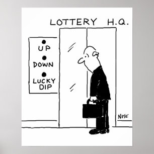 Aufzug oder Aufzug in einem Cartoon am Hauptsitz d Poster