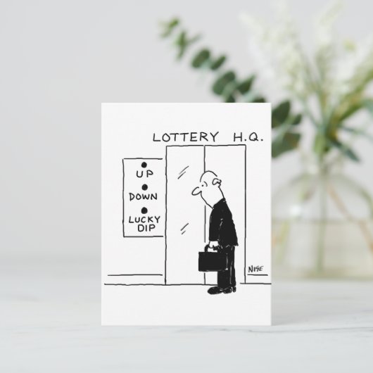 Aufzug oder Aufzug in einem Cartoon am Hauptsitz d Postkarte (Stehend Vorderseite)