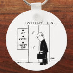 Aufzug oder Aufzug in einem Cartoon am Hauptsitz d Schlüsselanhänger<br><div class="desc">In der Lotterie,  oder Lotto,  ist ein Besucher überrascht zu sehen,  dass die Hubknöpfe aus "Up",  "Down" und "Lucky Dip" bestehen.</div>