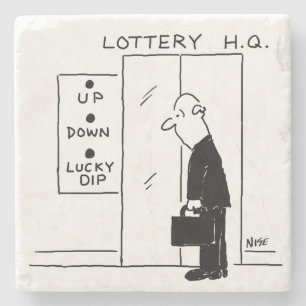 Aufzug oder Aufzug in einem Cartoon am Hauptsitz d Steinuntersetzer