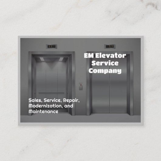 Aufzug Visitenkarte (Vorderseite)