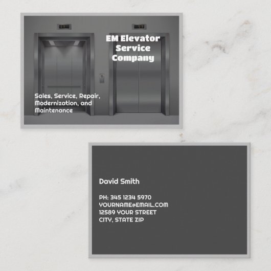 Aufzug Visitenkarte (Vorne/Hinten)