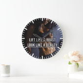 Aufzug wie eine Bestie, wie eine Schönheit aussehe Große Wanduhr (Zuhause)