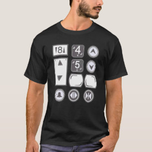 Aufzüge Lift I Aufzugstasten I Aufzug Mecha T-Shirt