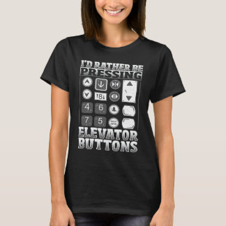 Aufzugmechaniker Aufzugknöpfe T-Shirt