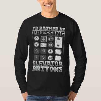 Aufzugmechaniker Aufzugknöpfe T-Shirt