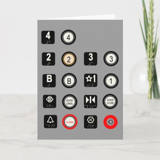 Aufzugs-Karten Karte (Vorderseite)