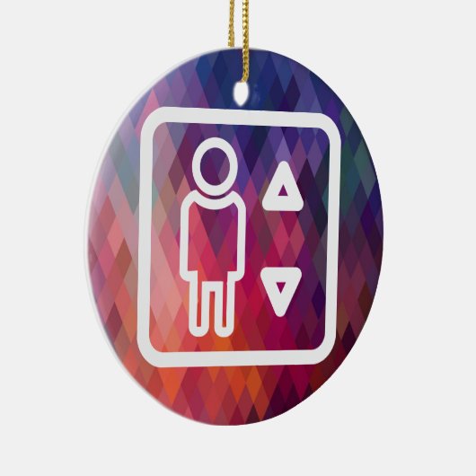 Aufzugs-Techniker-Bilddagramm Keramikornament (Rechts)