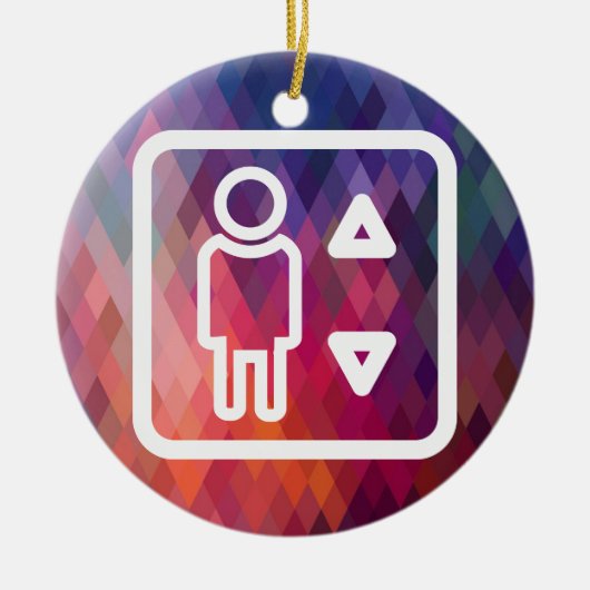 Aufzugs-Techniker-Bilddagramm Keramikornament (Vorne)