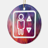 Aufzugs-Techniker-Bilddagramm Keramikornament (Links)