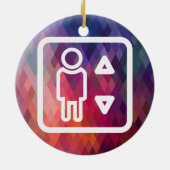 Aufzugs-Techniker-Bilddagramm Keramikornament (Hinten)