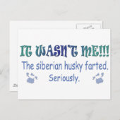 aug315fartSiberianHusky.jpg Postkarte (Vorne/Hinten)