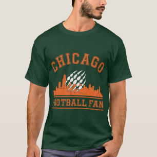 AUG-91 Vintage Chicago Football Bärenklaue Skyline T-Shirt