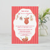 Augapfel Baby Shower Einladung (Stehend Vorderseite)